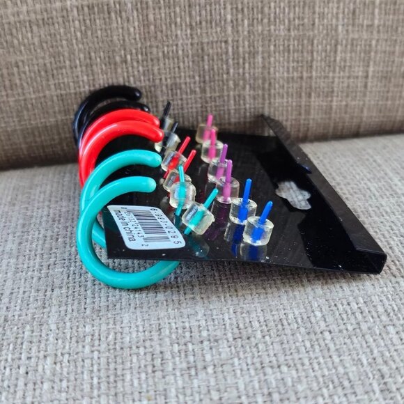 Wash N Wear Women Earrings Plastic Fashion Jewelry Multi Color Set of 6 NWT - Picture 3 of 10